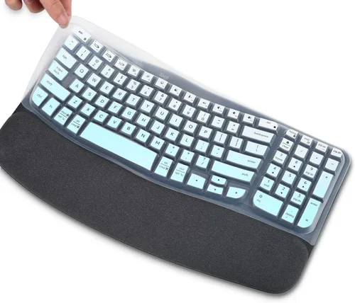 Vista 12 de Logitech Wave Keys MK670 Combo - Funda para teclado Logitech Wave Keys, funda protectora ergonómica inalámbrica para teclado, accesorios de piel
