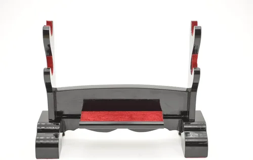 Vista 6 de Pie de mesa de madera negra laqueada Handmade Sword, para espadas katana o wakizashi, de lujo, cuadro titular de la visualización