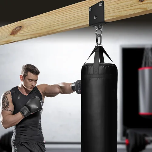 Vista 3 de Kipika Colgador de pared para bolsa pesada, soporte giratorio para bolsa de boxeo resistente para gimnasio en casa, longitud ajustable para bolsa