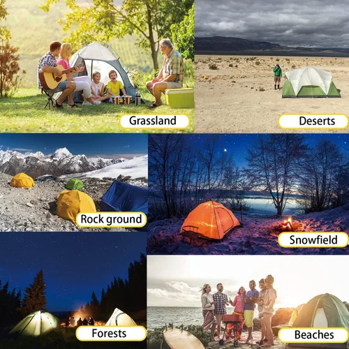 Vista 7 de Estaca para tienda de campaña con martillo, paquete de 12 estacas resistentes de 12 pulgadas + martillo de campamento de 10 pulgadas + bolsa