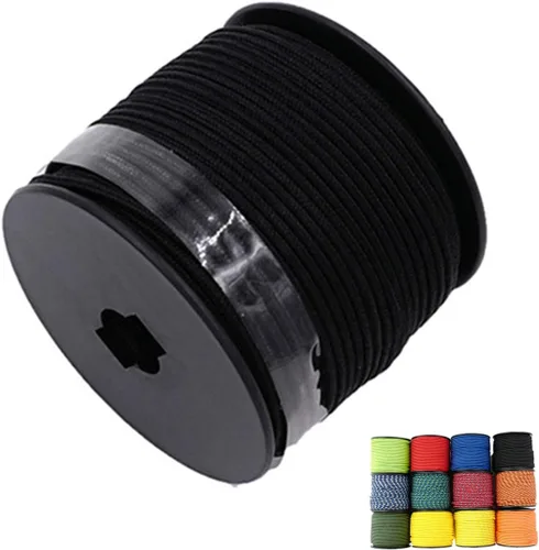 Vista 20 de Cuerda de nailon trenzada sólida de 1/8 pulgadas (3mm) de 164 pies, 5 hebras, paracord, cuerda delgada para manualidades, multiusos, resistente a