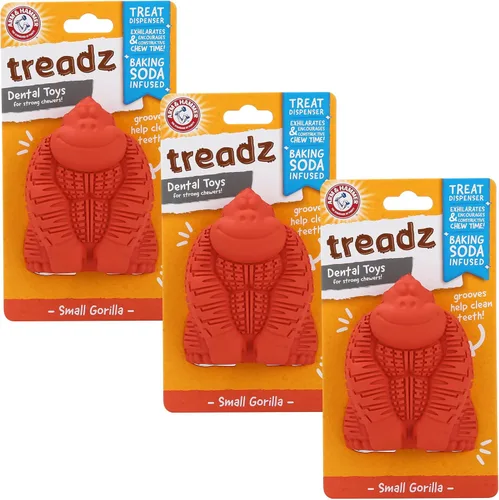 Vista 11 de Arm & Hammer Super Treadz Gorilla - Juguete masticable dental para perros – Juguetes dentales para masticar para perros que reducen la placa