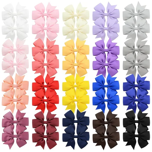Vista 11 de Choicbaby Lazos para el cabello de 3 pulgadas para niñas, cinta de grogrén, accesorios para el cabello con lazo de clip de cocodrilo para niñas