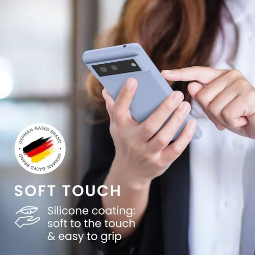 Vista 472 de kwmobile Funda Compatible con Google Pixel 6 Pro - Funda de teléfono de silicona TPU con acabado suave - Azul Arrecife