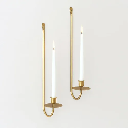 Vista 12 de Juego de 2 Portavelas Candelabros de Pared de Metal Soportes de Velas de Pared Modernos Colgantes para Sala de Estar Casa de Campo Chimenea Boda