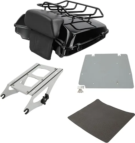 Vista 33 de TCMT - Caja de maletero para motocicletas Black Latch Razor con almohadilla de respaldo para Harley Touring 2014-2025 CVO Road King Road Glide