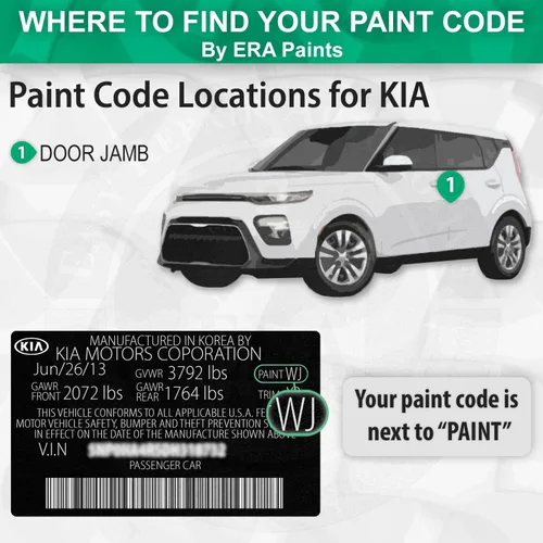 Vista 2 de ERA Paints A3R - Pintura en aerosol de retoque automotriz Hyper Red para KIA Exact Match - Kit esencial 2K