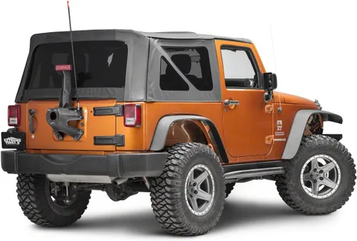 Vista 4 de Redrock - Soporte de antena CB 4x4; negro texturizado compatible con Jeep Wrangler JK 07-18