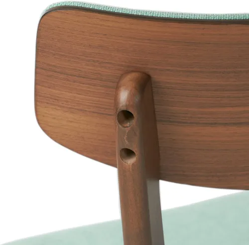 Vista 35 de GDFStudio Chazz Mid-Century - Juego de 2 sillas de comedor con marco de mediados de siglo, juego de 2 piezas, gris oscuro y acabado de nogal natural