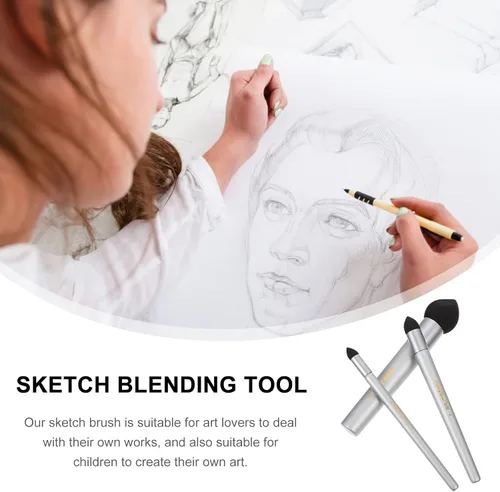 Vista 3 de EXCEART 3PCS Sketch Wipe Pen Esponja Frotar Cepillo Resaltar Corrección de Manchas Herramienta de frotis