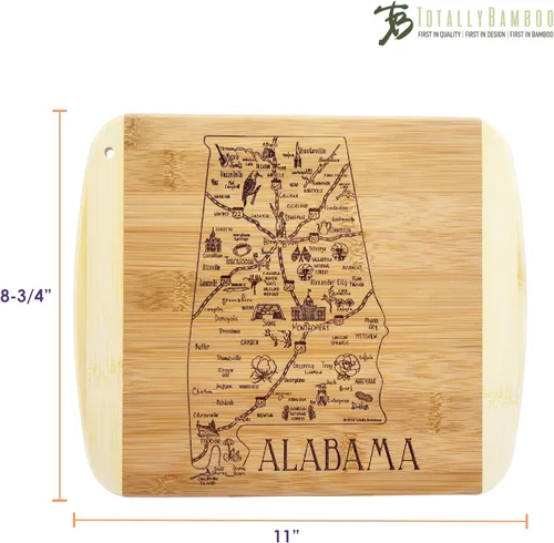 Vista 5 de Totally Bamboo A Slice of Life Alabama State Tabla de servir y cortar, 11 x 8.75 pulgadas