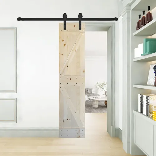 Vista 56 de K Style - Losa para puerta corrediza de granero de madera maciza con acabado de nogal oscuro y café Kona (24 x 84 pulgadas), requiere montaje
