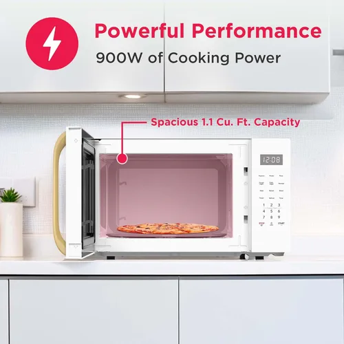 Vista 5 de FRIGIDAIRE Microondas retro de 1.05 pies cúbicos, oro blanco