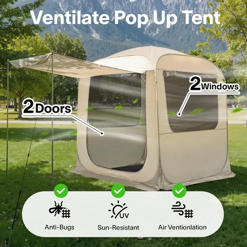 Vista 6 de Alvantor® SUV Tailgate Tent, Instant Pop Up Car Tent Creates Extra Living Space, UV Protection, Quick Setup in Seconds for Family, Road Trips