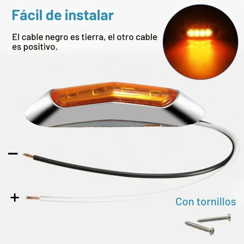 Vista 4 de ALFU 20 luces indicadoras LED de 10 ámbar+10 rojas DC12V-24V LED de marcador lateral, luces de remolque, lámpara delantera y trasera con bisel