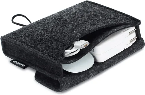 Vista 9 de NIDOO Bolsa de almacenamiento portátil de fieltro, accesorios electrónicos Funda protectora para MacBook adaptador de corriente, mouse, teléfono