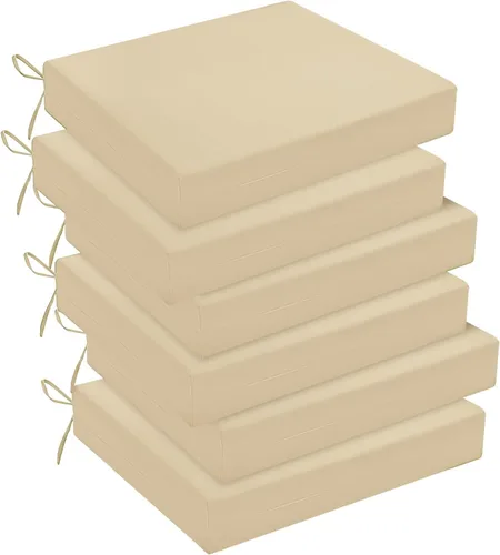 Vista 80 de downluxe - Juego de 2 cojines impermeables para sillas de exterior y muebles de patio, con correas, de espuma de alta densidad, para asiento al aire