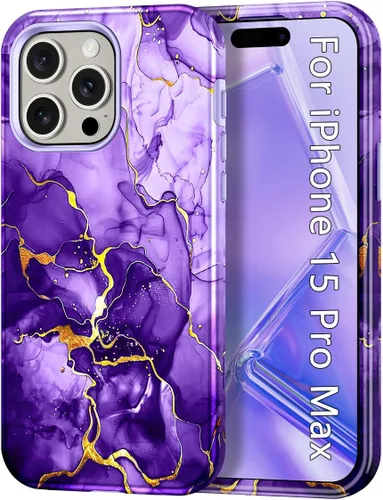 Vista 21 de CASEFIV Funda compatible con iPhone 11, patrón de mármol 3 en 1, resistente de servicio pesado a prueba de golpes, cuerpo completo rugosa PC duro +