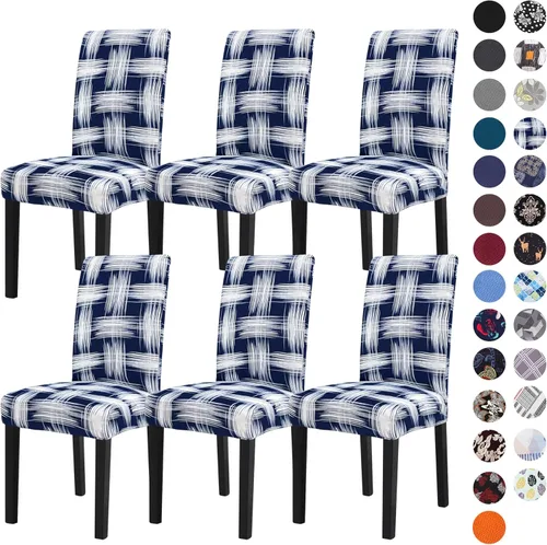 Vista 35 de Sufdari Juego de 2 fundas para sillas de comedor, fundas para sillas de cocina, fundas para sillas Parsons, protectores de sillas de elastano