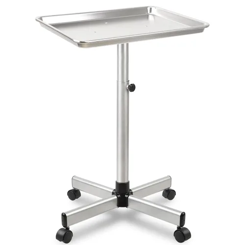 Vista 10 de Bandeja de salón con ruedas, bandeja de servicio de color de cabello ajustable en altura para spa, tatuaje o uso doméstico, rosa M-Rosado