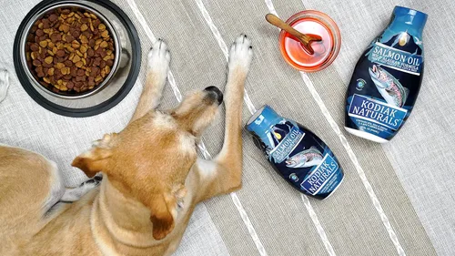 Vista 2 de Fórmula de aceite de salmón salvaje de Alaska de 8 onzas para perros y gatos, una mezcla equilibrada de aceites de pescado puros con EPA y DHA