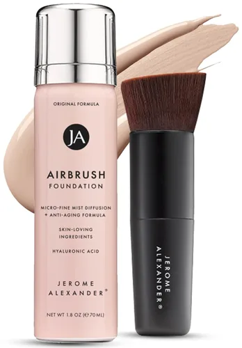 Vista 16 de Jerome Alexander MagicMinerals AirBrush Foundation - Set de 2 piezas con base en aerosol y brocha Kabuki - Maquillaje en aerosol con ingredientes