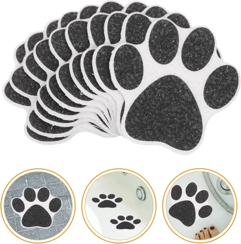 Vista 9 de Calcomanías de ducha, paquete de 10 calcomanías antideslizantes con estampado de patas, calcomanías de huellas de perro, preciosas calcomanías