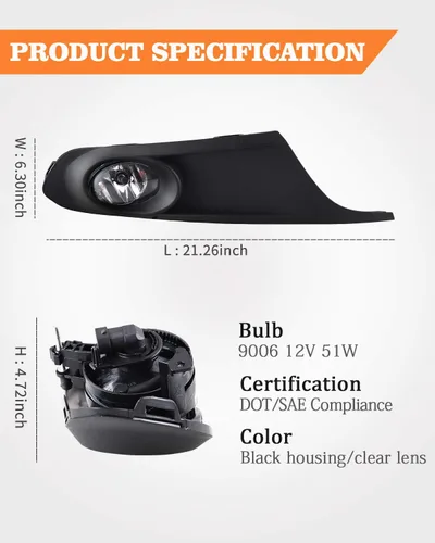 Vista 5 de AUTOWIKI Faros antiniebla para Volkswagen Jetta 2011-2014 (no compatible con Wagon, modelos GLI) 2 piezas OEM faros antiniebla de repuesto