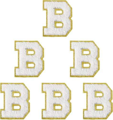 Vista 136 de 6 piezas de parches de letras de chenilla autoadhesivas, parches de letras preppy de 2 pulgadas para bolsos, ropa y sombreros, grandes pegatinas