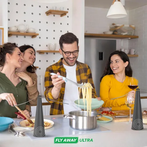 Vista 8 de Fly Away Ultra - Paquete de 2 ventiladores recargables para exteriores para mesas con ultrasonido, uso de mesa al aire libre
