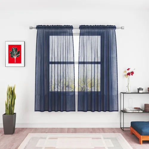 Vista 74 de UPOPO Paneles de Cortina Beige Pequeños Cortinas Transparentes de Gasa de 16 Pulgadas de Largo Cortinas de Cocina de Voile con Textura de Lino