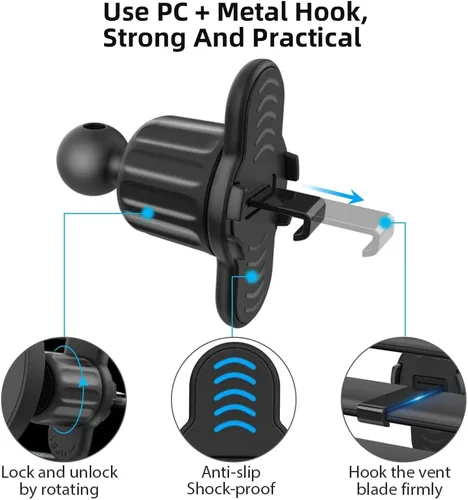 Vista 6 de Soporte universal para teléfono de coche, soporte de soporte, succión de grado militar Soporte universal para teléfono celular, compatible