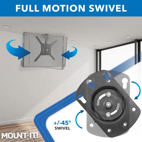 Vista 7 de Mount-It! Soporte plegable para TV de techo para televisores de 23 a 55 pulgadas, soporte abatible que ahorra espacio para techos planos e