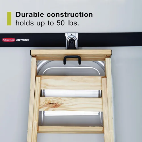 Vista 3 de Rubbermaid FastTrack - Gancho de escalera para garaje y pared, soporte de pared y organización resistente para el hogar, garaje, pared, cobertizo