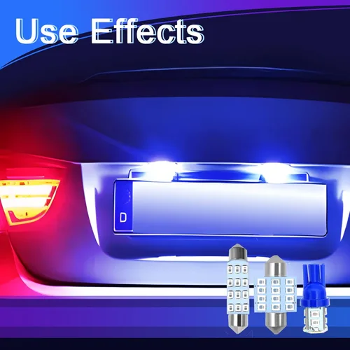 Vista 7 de 24 piezas de bombillas LED de repuesto interior, luces interiores del coche, juego de bombillas LED para cúpula del coche T10 31 mm 42 mm