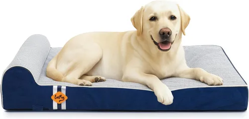 Vista 16 de Laifug Cama ortopédica de espuma viscoelástica para perros con forro duradero a prueba de agua y funda extraíble lavable (grande