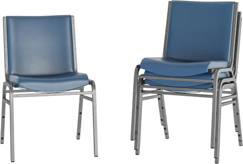 Vista 15 de Flash Furniture HERCULES Series - Silla apilable de tela negra con soporte de pandeo