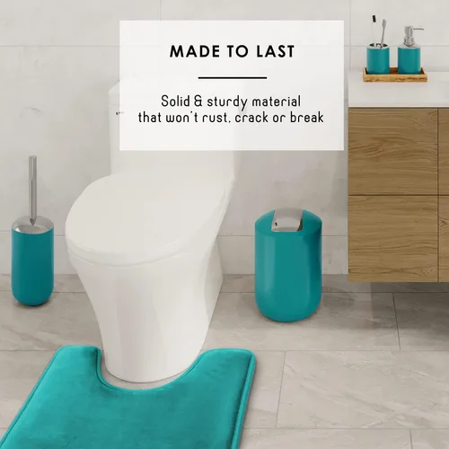 Vista 6 de Clara Clark - Tapete de baño de espuma viscoelástica ultrasuave, antideslizante y absorbente. Juego completo, negro