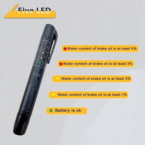 Vista 4 de Pluma probadora de líquido de frenos, 1 bolígrafo de prueba de líquido de frenos DOT 3 DOT 4 DOT 5.1, herramienta de prueba de diagnóstico