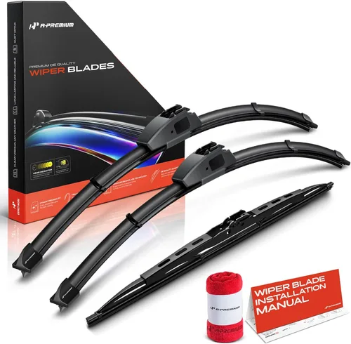 Vista 53 de A-Premium Juego de 3 limpiaparabrisas con indicador de desgaste y toalla, compatible con Dodge Nitro 2007-2011, juego de escobillas