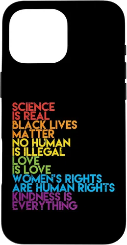 Vista 19 de Science is Real Black Lives Matter Rainbow LGBT Pride Gift Case for iPhone 17