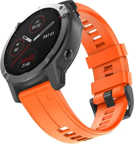 Vista 9 de OVERSTEP Correa de reloj compatible con Garmin Fenix 5 Watch Band de 0.866 pulgadas (0.866 in), bandas de silicona suave para reloj inteligente