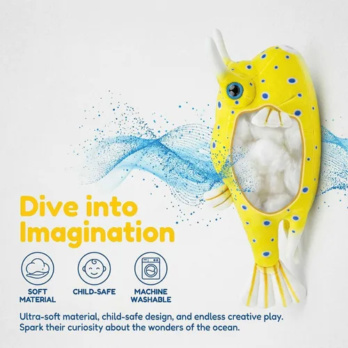 Vista 4 de Spiny Boxfish Plush Toy - Lifelike Spiny Boxfish Stuffed Animals Toys, Super Soft Sea Creatures Model Plush Toy Gift Collection for Kids