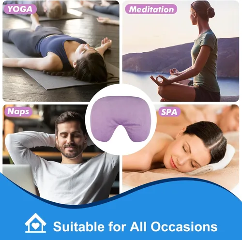 Vista 5 de Atsuwell Máscara sinusal, máscara de ojos de compresión fría cálida para ojos secos, almohada pesada para ojos para microondas, almohadilla térmica