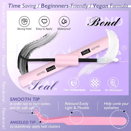 Vista 42 de Kit de extensión de pestañas Pawotence DIY 280 piezas, racimos de pestañas, kit de extensión de pestañas, 9-16mm, 30D, 40D, pestañas individuales