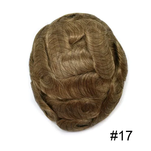 Vista 181 de Toupee - Sistemas de reemplazo de cabello para hombre, encaje frontal suizo, nudo blanqueado, pieza de cabello humano natural