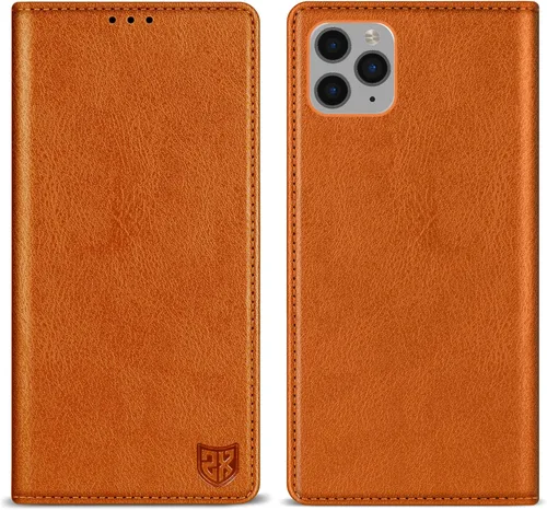 Vista 9 de ZZXX Funda tipo cartera para iPhone 11 Pro Max con bloqueo RFID, soporte de ranura para tarjetas, funda protectora de cuero magnético fuerte