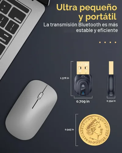 Vista 4 de ZEXMTE Adaptador USB Bluetooth 5.1 para PC, Dongle Bluetooth para PC, Rango Largo Estable de 50M/164FT, con Antena FPC, Plug & Play para Windows Azul