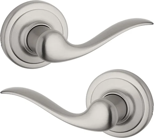 Vista 28 de Kwikset Tustin Manija de Puerta de Paso Interior, Palanca para Puertas de Armario y Pasillo, Palanca de Manija Reversible Sin Bloqueo, Bronce Bronce