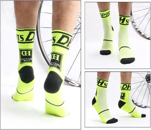 Vista 3 de Calcetines de ciclismo unisex transpirables para hombre para correr senderismo atletismo baloncesto
